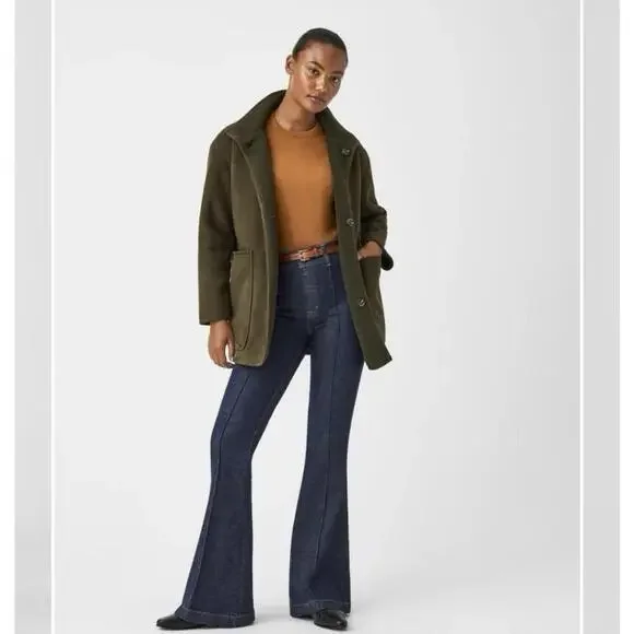 Spanx Reversible Faux Suede Fleece Jacket UTILITY GREEN Sz M MSRP $228 - Picture 5 of 8